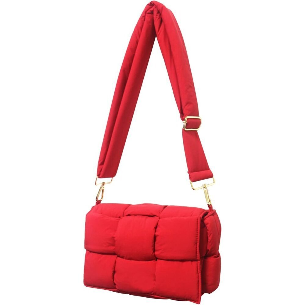 Women’s Small Puffer Crossbody Bag Waterproof Nylon Adjustable Strap